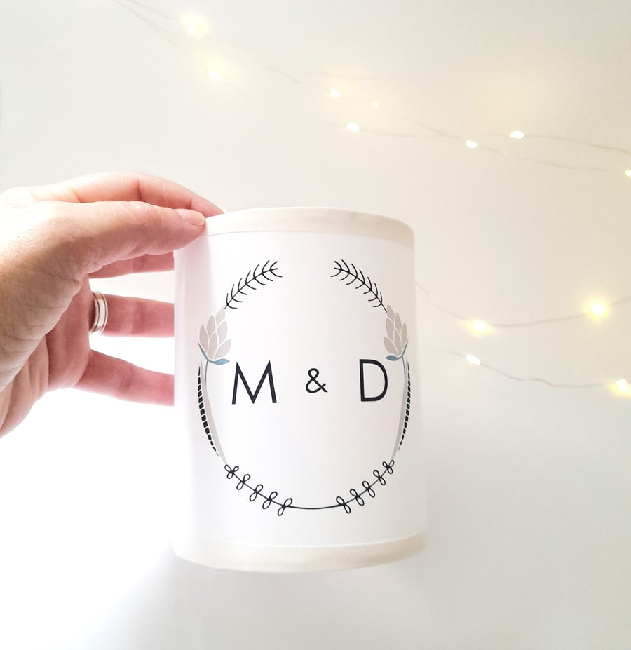 Wedding Minimal Monogram personalised decorative table lantern