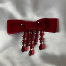 Red Velvet 1940s Inspired Brooch
