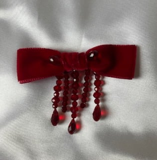 Red Velvet 1940s Inspired Brooch