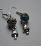 Toadstool earrings with Cloisonne beads - Image 2