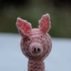 Hand Knitted Piggy Pen Topper
