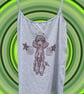 upcycled lino print unique alien poodle tank top sized medium