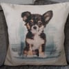 Handmade Print Cushion Cover Animal Dog Chihuahua 