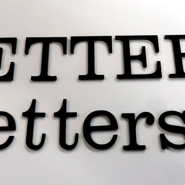 Black gloss Acrylic letters or numbers, 3mm thick, House names, 