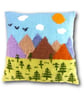 Knitting Pattern for Trees and Mountains Cushion.  Digital Pattern - Image 1