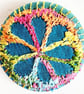 Buttons 1 inch button Hand Dyed Silks and Cottons Free Machine Embroidery Button