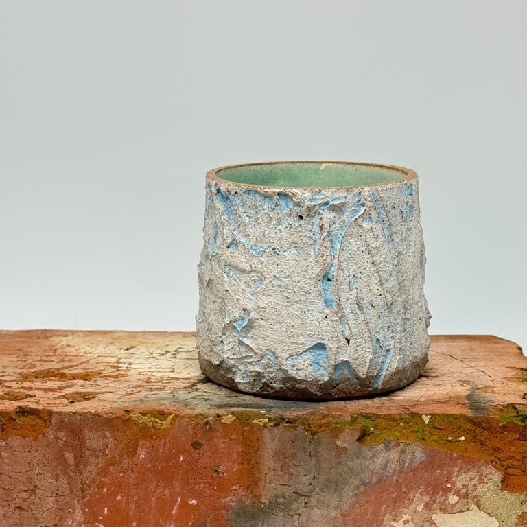 Polished edge textured tumbler. No 3