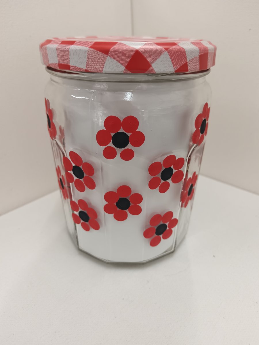 Hand-painted Storage Jar - Poppies