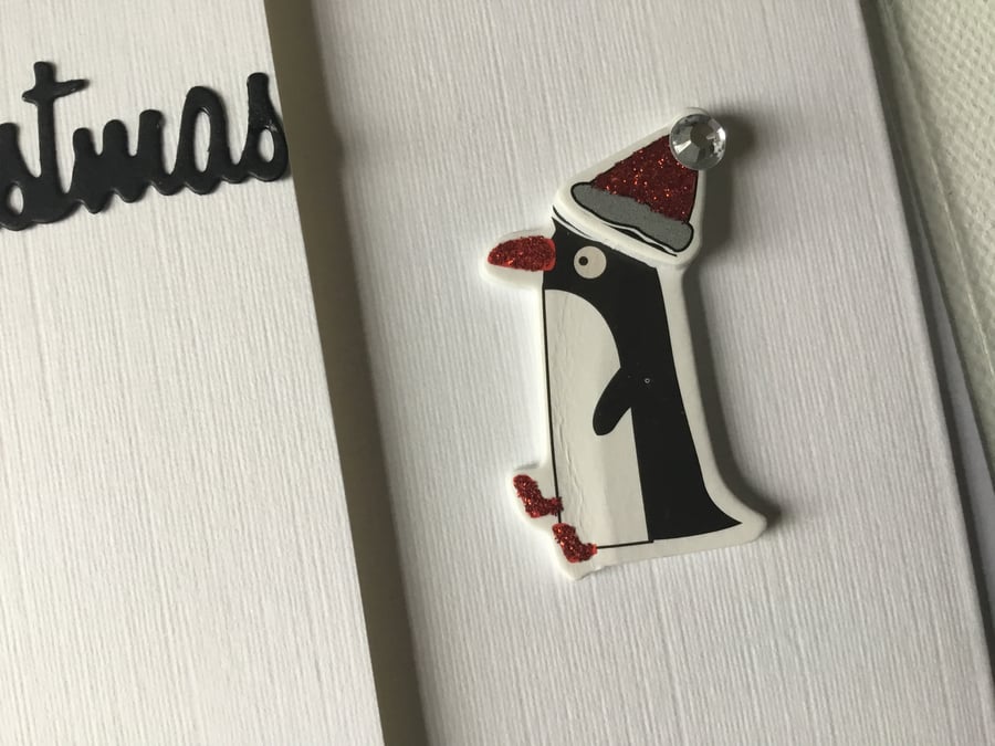 Christmas card. Penguin card. Penguin. Christmas,  Xmas. CC806