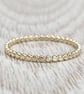 9ct solid yellow gold 1.5mm flat bead skinny ring  - Image 2