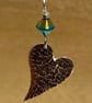 Pretty silver, angled heart with Swarovski crystal.  - Image 2