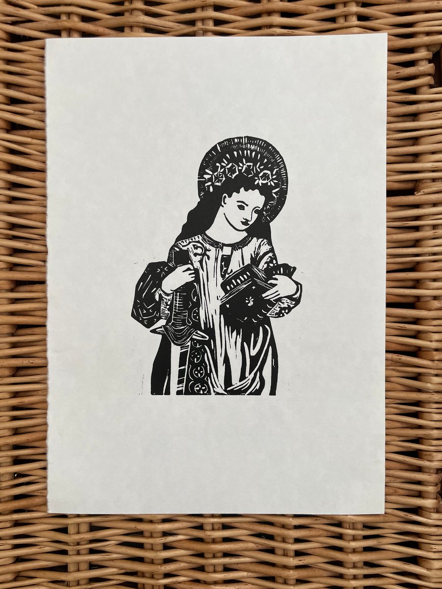 St Catherine - original linocut print