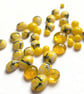  Fused Glass Cabochons, yellow  50g Mystery Mix.  Handmade Bullseye COE 