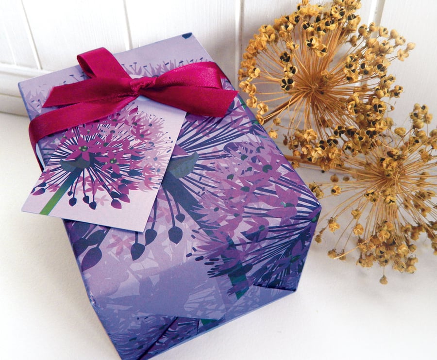 Purple Allium Gift Wrapping Paper Pack