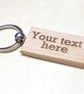 Personalised Natural Wood Keyring 