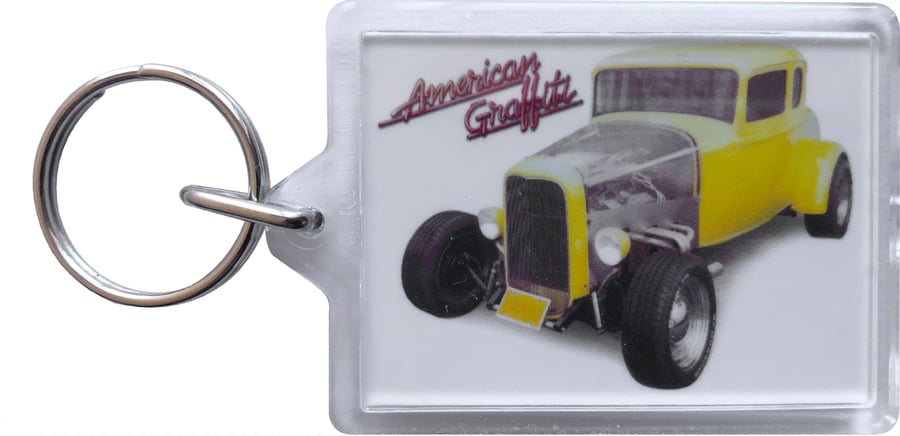 Ford Deuce Coupe 1932 (American Graffiti) - Keyring with 50x35mm Insert
