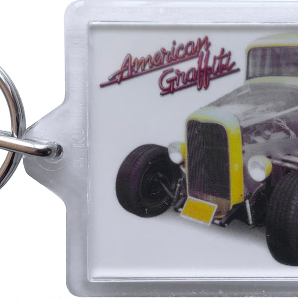 Ford Deuce Coupe 1932 (American Graffiti) - Keyring with 50x35mm Insert