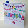Fathers Day Greeting Card,Grandad,Printed Appliqué Design,Handfinished