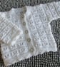 16" Round Neck White Lace  Baby  Cardigan