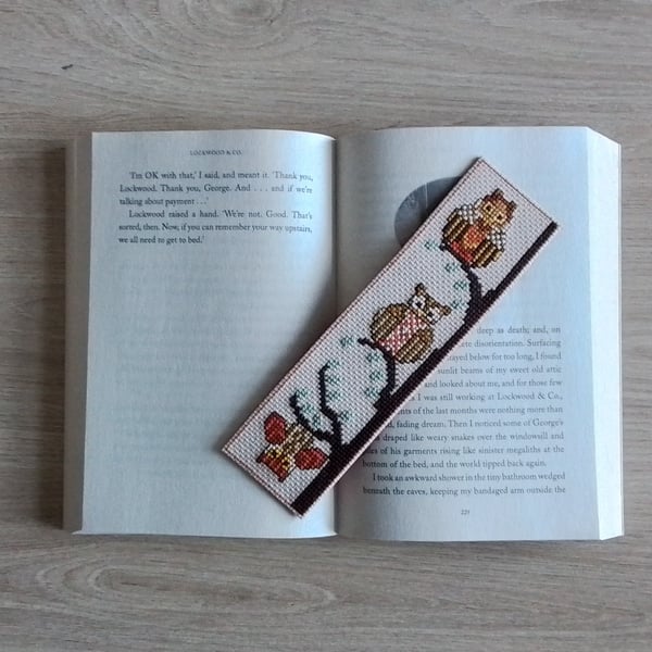 Owl Bookmark, 3 Owls on a Branch, Owl Gift, Owl Lover Gift - Copper Border