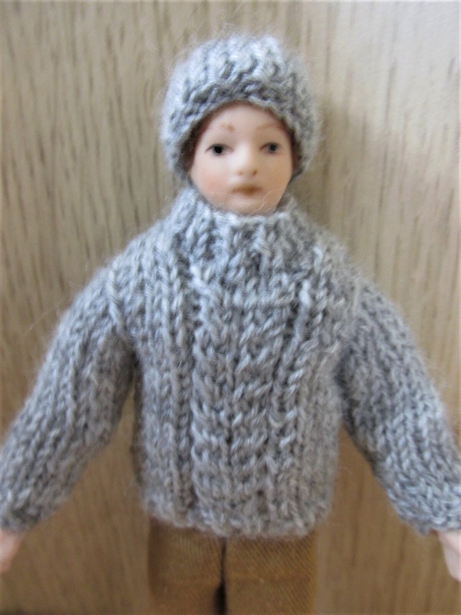Doll House Clothes, Miniature Sweater, 1:12 Scale Sweater, Doll House Jumper and
