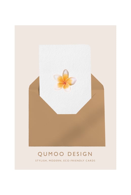 Frangipani Flower Card Summer Wedding (QM 337)