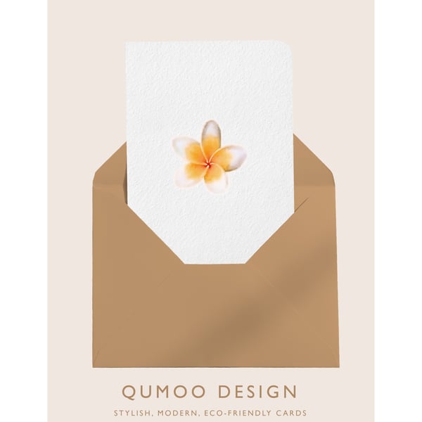 Frangipani Flower Card Summer Wedding (QM 337)