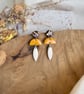 Autumn Gold Fleck & Mustard Half-Moon Dangles – Polymer Clay Earrings - Image 6