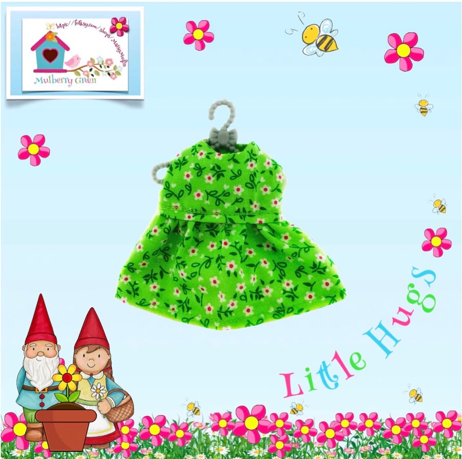 Green Flowered Dress to fit the Little Hugs dolls and Baby Daisy