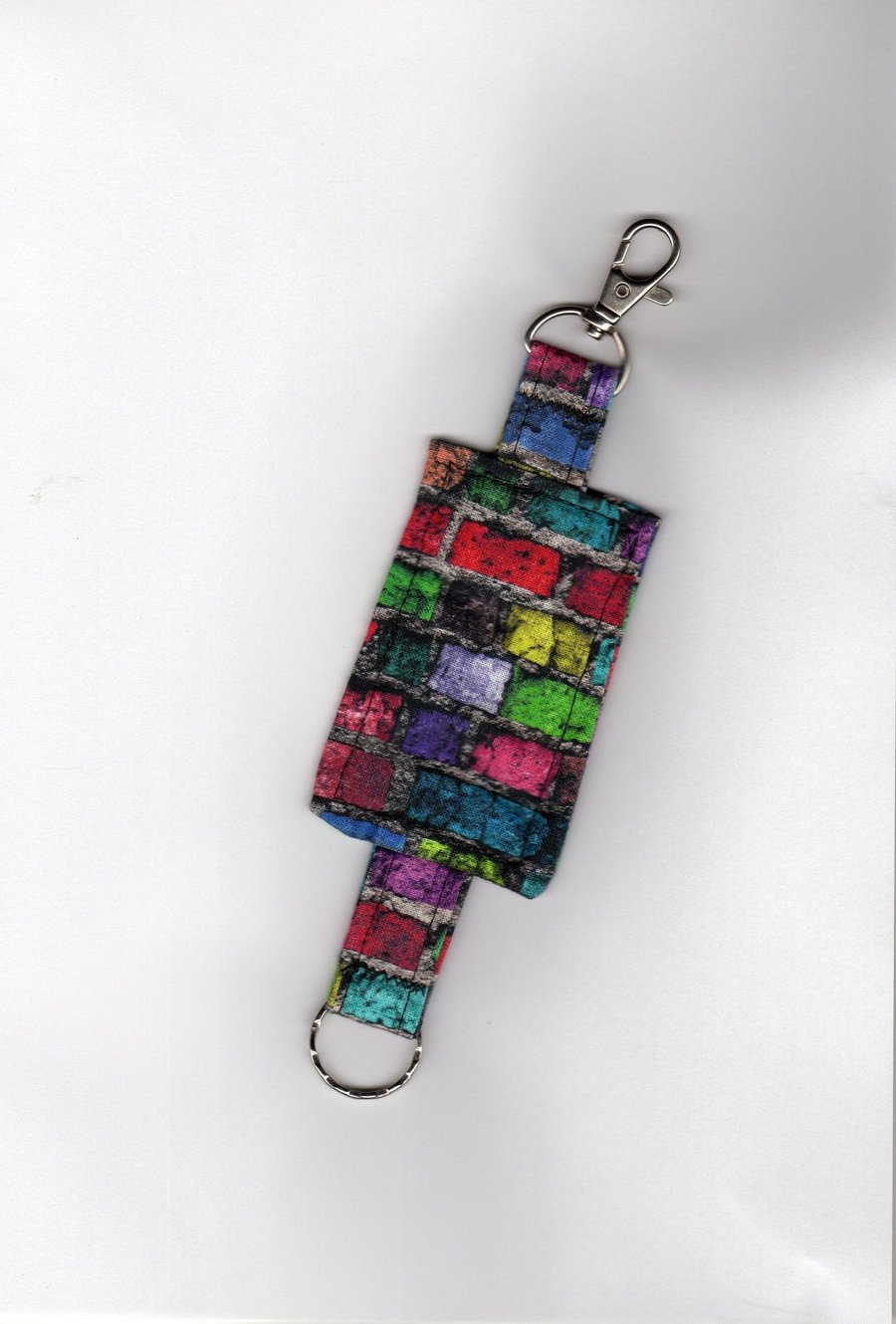 Brick Keyring, Eco friendly Fabric Keychain, Luggage Tag, Keyfob Letter Box Gift