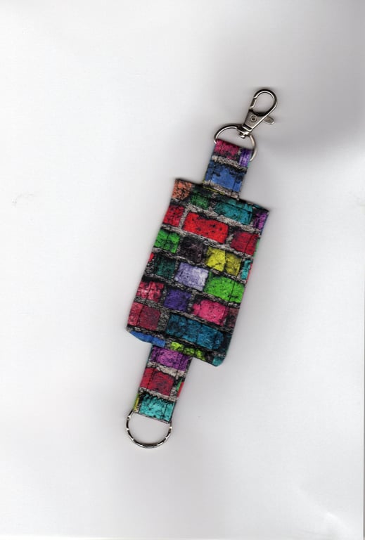 Brick Keyring, Eco friendly Fabric Keychain, Luggage Tag, Keyfob Letter Box Gift