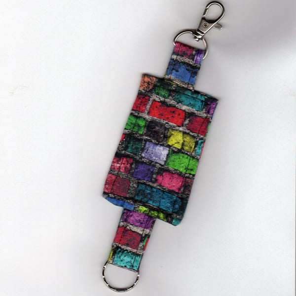 Brick Keyring, Eco friendly Fabric Keychain, Luggage Tag, Keyfob Letter Box Gift