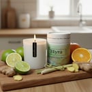 Hand-Poured Lemongrass Soy Wax Candle - Elegant Matte White Jar (300g) 50h