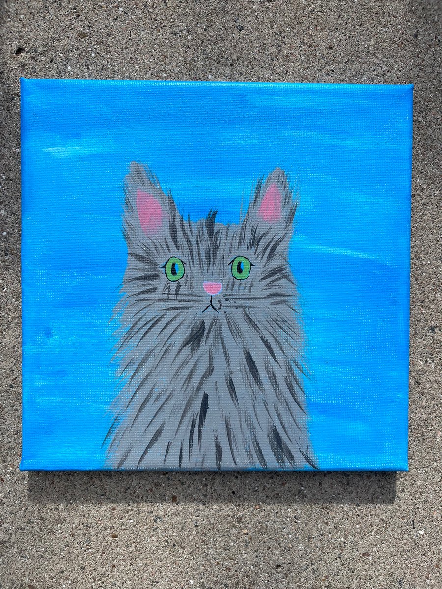 Canvas Cat Painting 