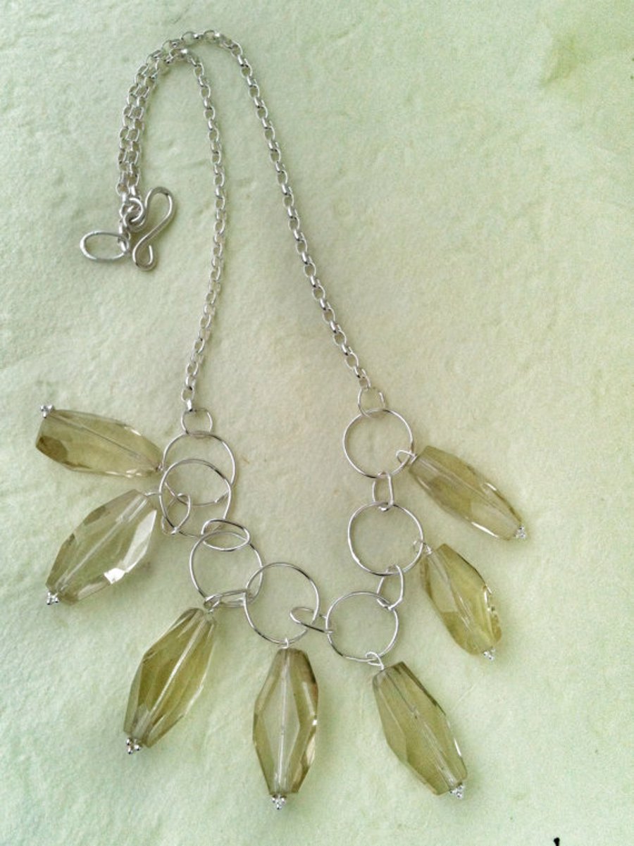 Silver and Lemon Quartz Necklace
