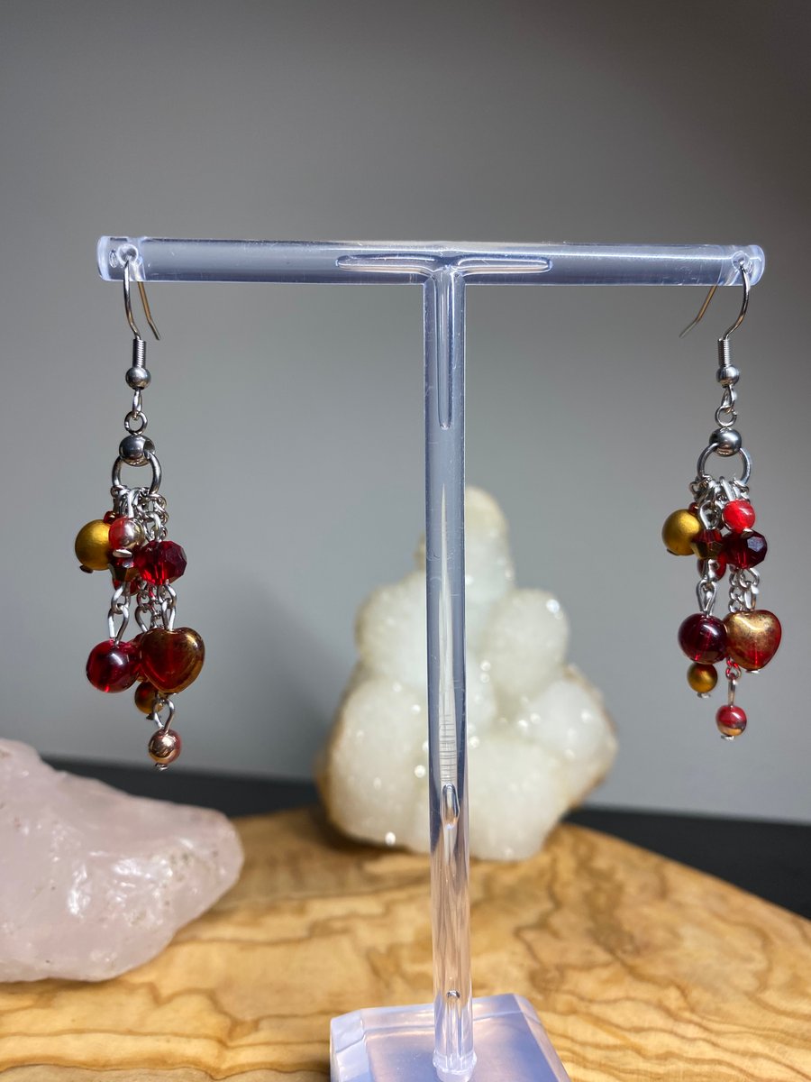 Kyra - Heart Cluster Earrings 