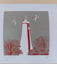 Limited edition reduction Linoprint the tall light  - Image 4