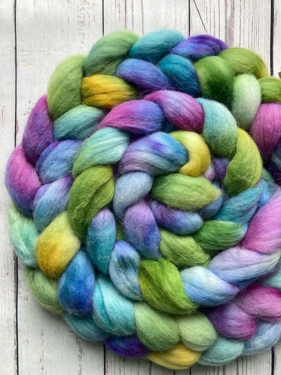 Merino Alpaca blend Spinning fibre 100g Wild Iris