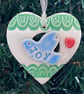Small JOY heart decoration green - Image 1