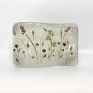 Curved Glass Panel - Wild Flowers in Sepia Tones