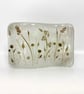 Curved Glass Panel - Wild Flowers in Sepia Tones