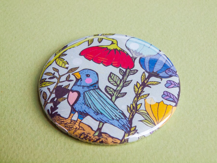 Garden Bird Pocket Mirror - Gift Idea - Present - Birthday - Magical 