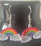 Handmade Free Standing Lace Earrings Rainbows  - Image 2
