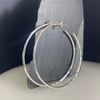 Silver Hoop Earrings - 2mm Sterling Silver Hammered-Faceted - Sizes 40-60mm 
