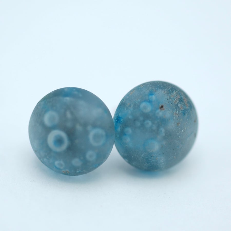 Matt Bubble Fused Glass Stud Earrings