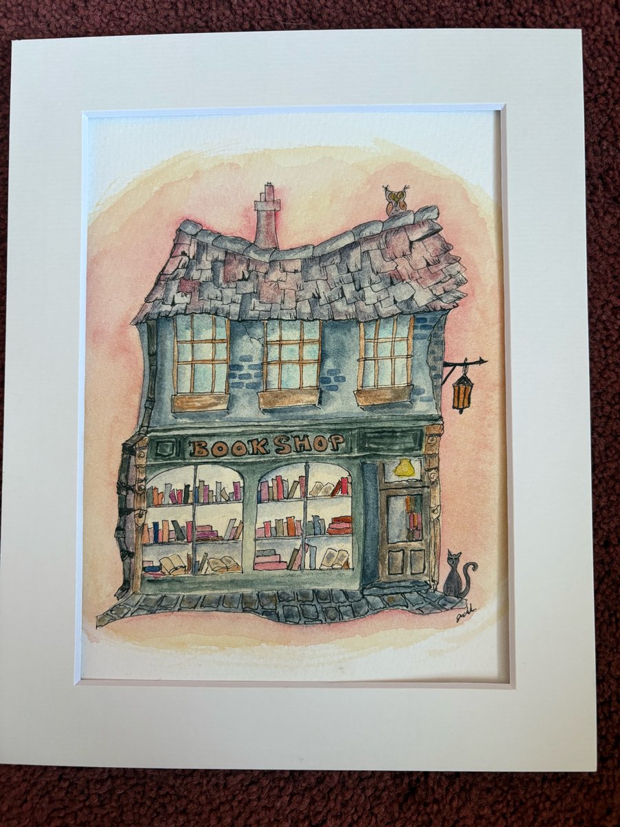 The Enchanted Bookshop, Original Watercolour 