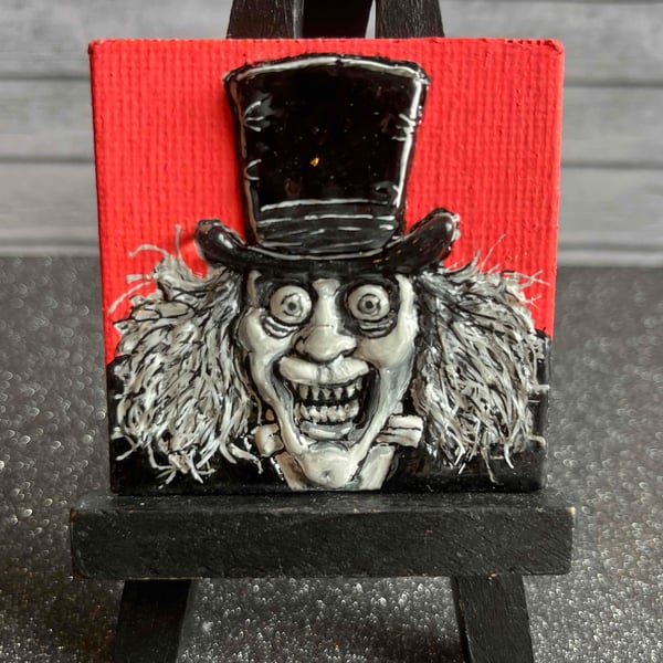 Hand painted mini magnetic canvas Professor Burke (London After Midnight)