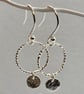 Pure silver dangle earrings with silver hoop  - Image 2