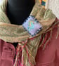 Handmade and hand painted fabric pin brooches with Octopus design  - Image 4