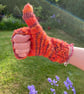 Banana silk Bonfire mittens , handknitted - Image 6